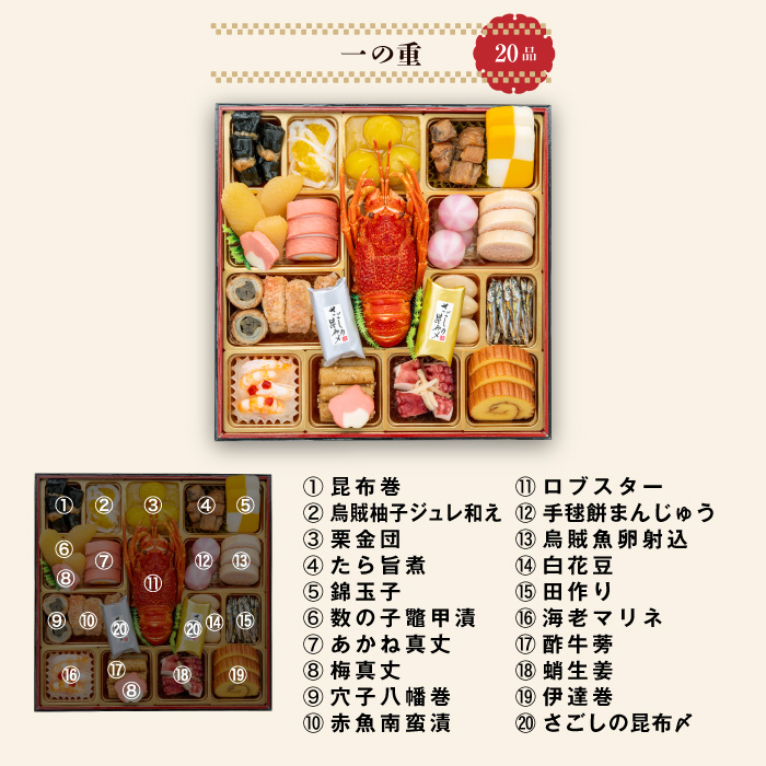 千賀屋謹製 2026年 迎春おせち料理「福寿千」和風三段重 4～5人前 全59品　冷蔵