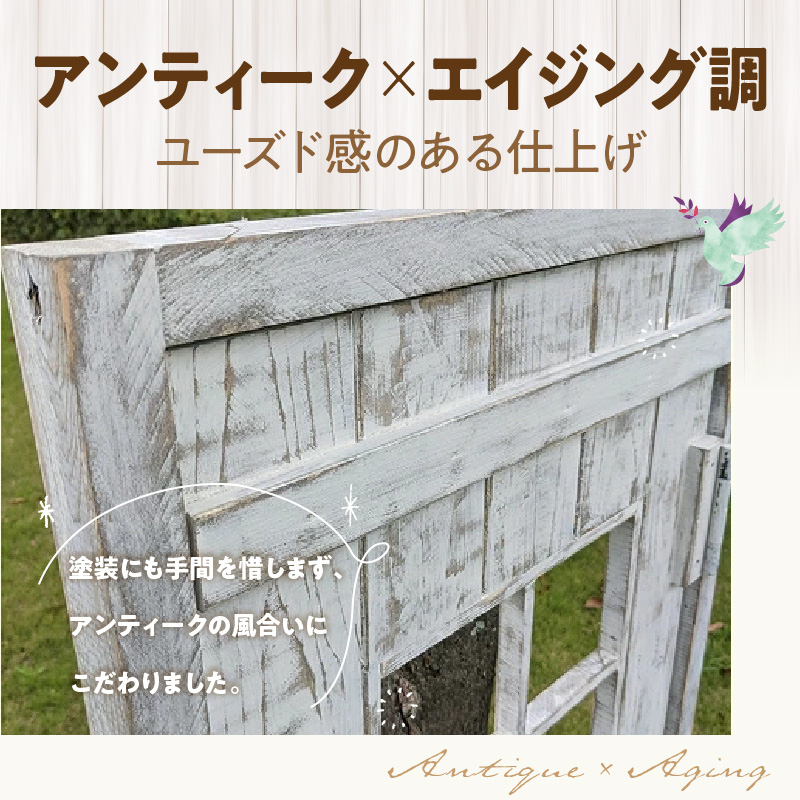 エイジング調アンティークのフェイクドアーオブジェ 大