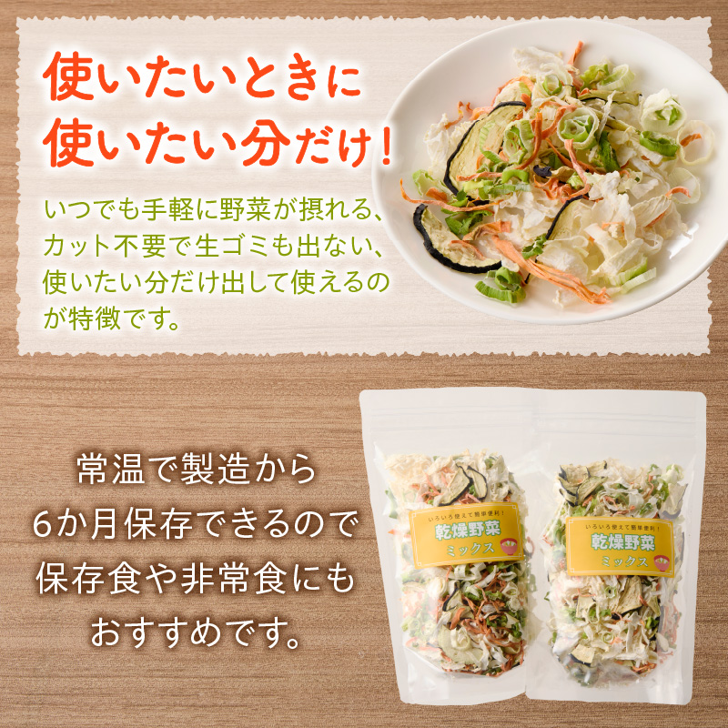 【数量限定】国産乾燥野菜ミックス80g(40g×2袋) 数量限定 国産 乾燥 野菜 ミックス 80g × 2袋 乾燥野菜 カット不要 常温 保存食 非常食 凝縮 熱湯 味噌汁 炊き込みご飯 人参 ネギ ナス 大根 長期保存 野菜不足 具材 時短 スープの具 ヘルシー グルメ 食品 愛知県 小牧市 送料無料