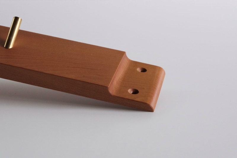 フックバー 真鍮 壁掛け フック w560mm×h70mm×d15mm ウォールフック 樹種 サクラ 壁面収納 玄関 子供部屋 インテリア DIY おしゃれ シンプル デザイン HOFF&Co. お取り寄せ 愛知県 小牧市 送料無料