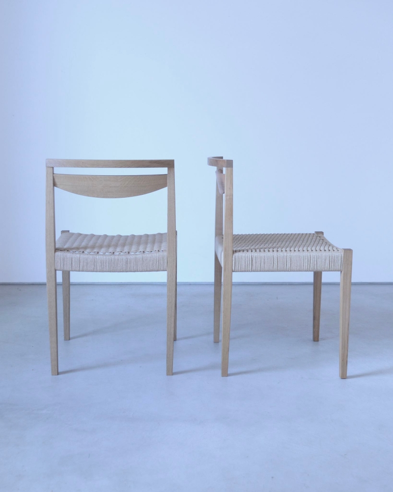 【HOFF&Co.】ダイニングチェア "RPチェア"　椅子 チェア 一人掛け ダイニング ナラ 無垢材 ペーパーコード 平編み 家具 インテリア