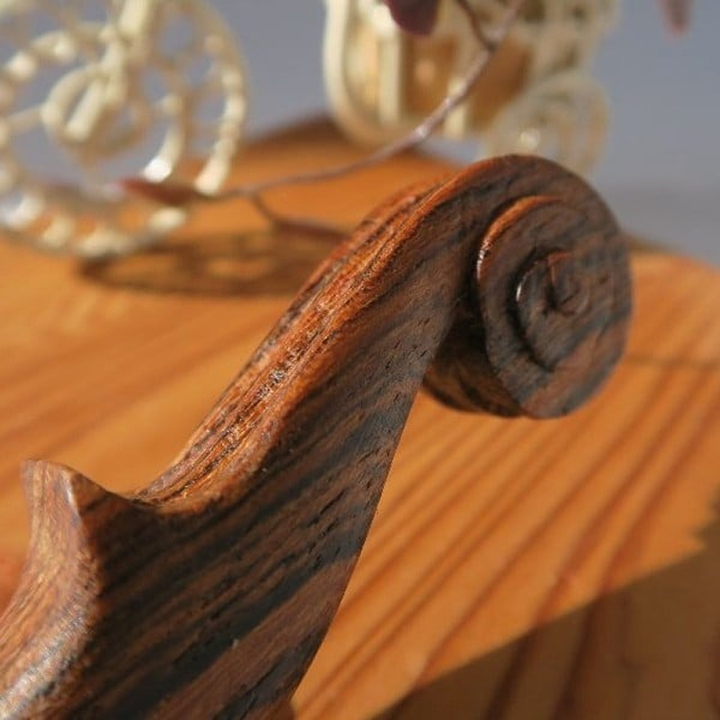 木製かんざし　スクロール型 選べる 素材 ボコーテ 黒檀 木製 かんざし 緩みにくい 塗装不使用 固定型 飾り用 経年変化 耐久性 髪飾り 和風アクセサリー ヘアアクセ ヘアアクセサリー 愛知県 小牧市 送料無料