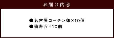 名古屋コーチン卵・仙寿卵お試しセット各10個入り