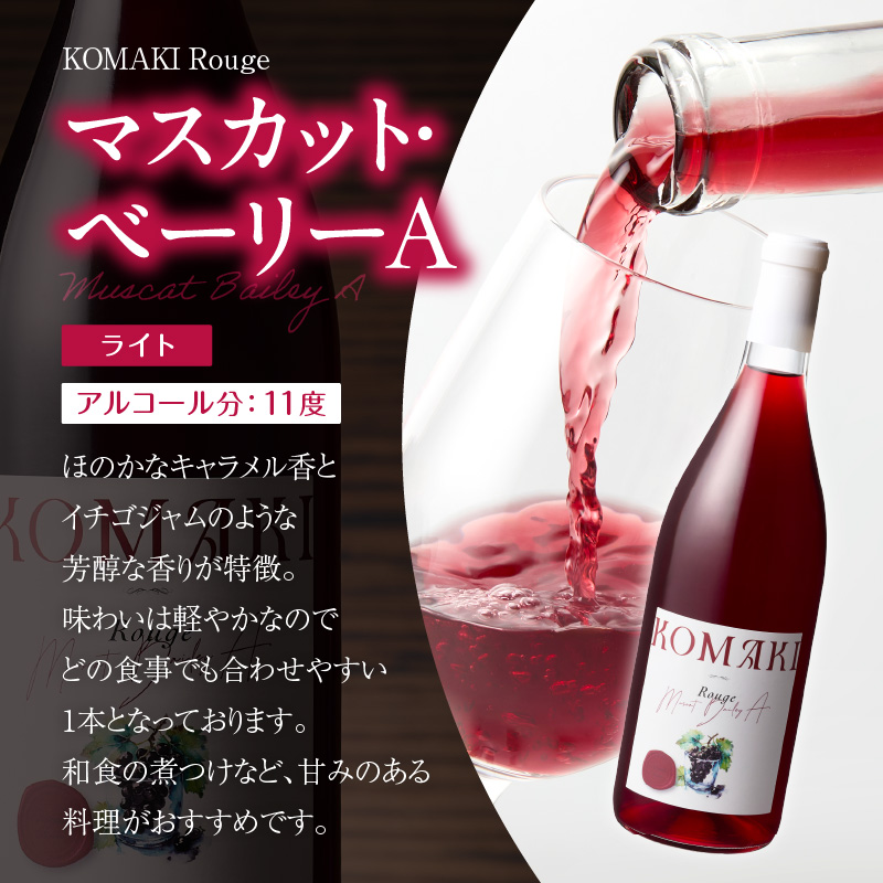 小牧ワイナリー 赤ワイン３本飲み比べセット（小牧産ぶどう100％使用）