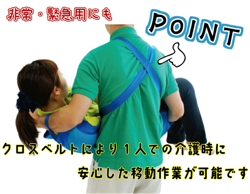 １人介助用携帯型ナイロンメッシュ担架「らくちんだっこ Ｍサイズ」