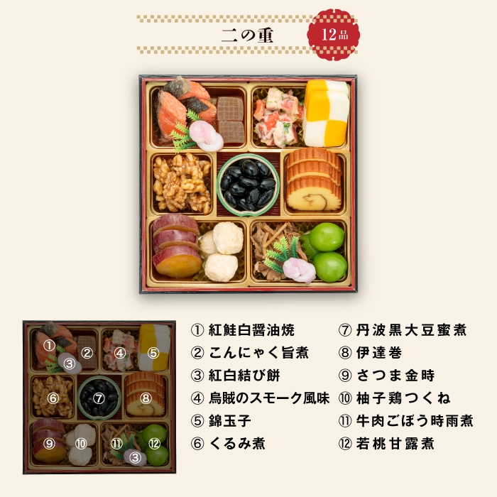 千賀屋謹製 2026年 迎春おせち料理「おもいやり」和風三段重 3人前 全38品　冷蔵