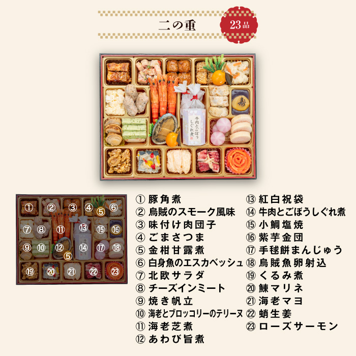 千賀屋謹製 2026年 迎春おせち料理「千富士」和風三段重 6～7人前 全71品　冷蔵