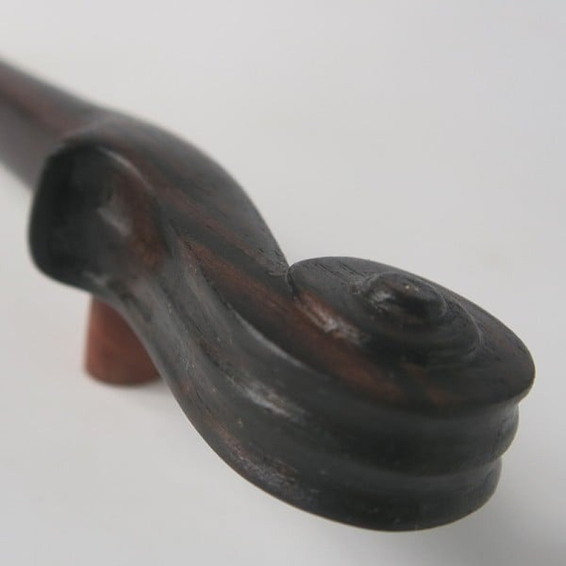 木製かんざし　スクロール型 選べる 素材 ボコーテ 黒檀 木製 かんざし 緩みにくい 塗装不使用 固定型 飾り用 経年変化 耐久性 髪飾り 和風アクセサリー ヘアアクセ ヘアアクセサリー 愛知県 小牧市 送料無料