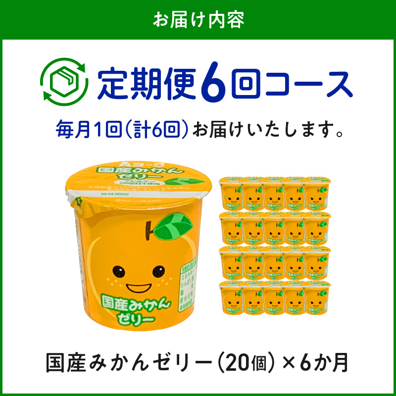 【6ヶ月定期便】愛知ヨーク　国産みかんゼリー　20個入