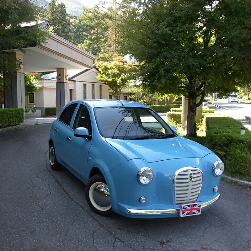 中古車ベースの英国車風オリジナルカー【ミニスター】オーダーメイド車両 R2年式 ボディコーティング：あり ホイール：ホワイト カスタムカー レトロ風 自動車 かわいい 車