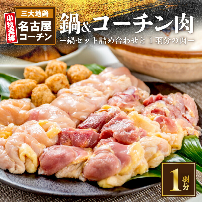 名古屋コーチン鍋 セット & 名古屋コーチン 1羽分 鶏肉 700g 以上 詰め合わせ 日本三大地鶏 小牧発祥 地鶏 鶏 もも肉 むね肉 ささみ 肉団子 鍋 鶏鍋 贅沢 ご褒美 スープ付き 食感 コク 旨み 料理 お取り寄せ お取り寄せグルメ 食品 送料無料