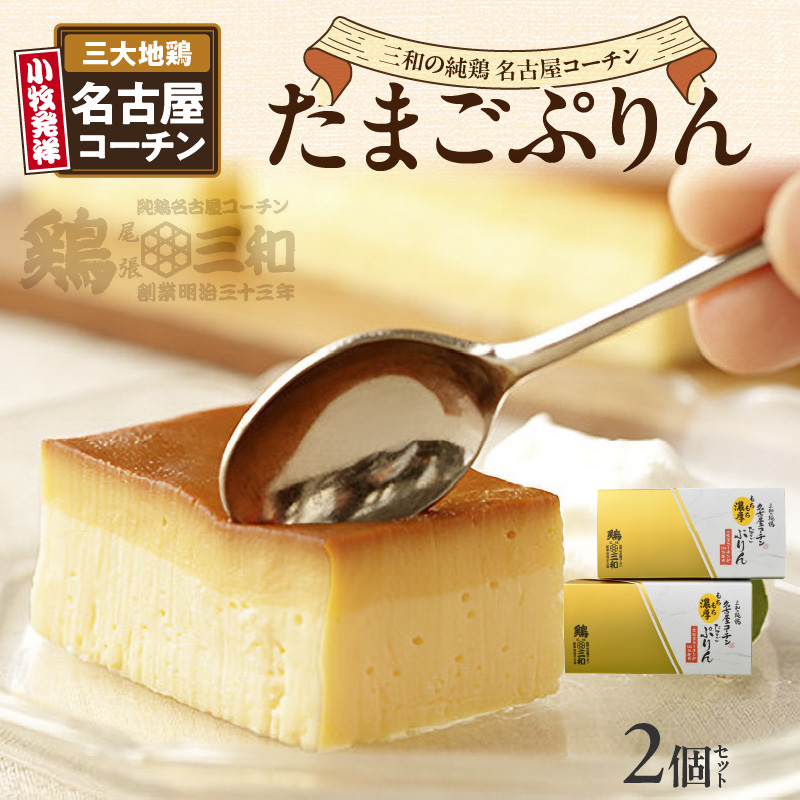 三和の純鶏名古屋コーチンたまごぷりん2個セット