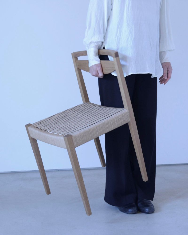 【HOFF&Co.】ダイニングチェア "RPチェア"　椅子 チェア 一人掛け ダイニング ナラ 無垢材 ペーパーコード 平編み 家具 インテリア