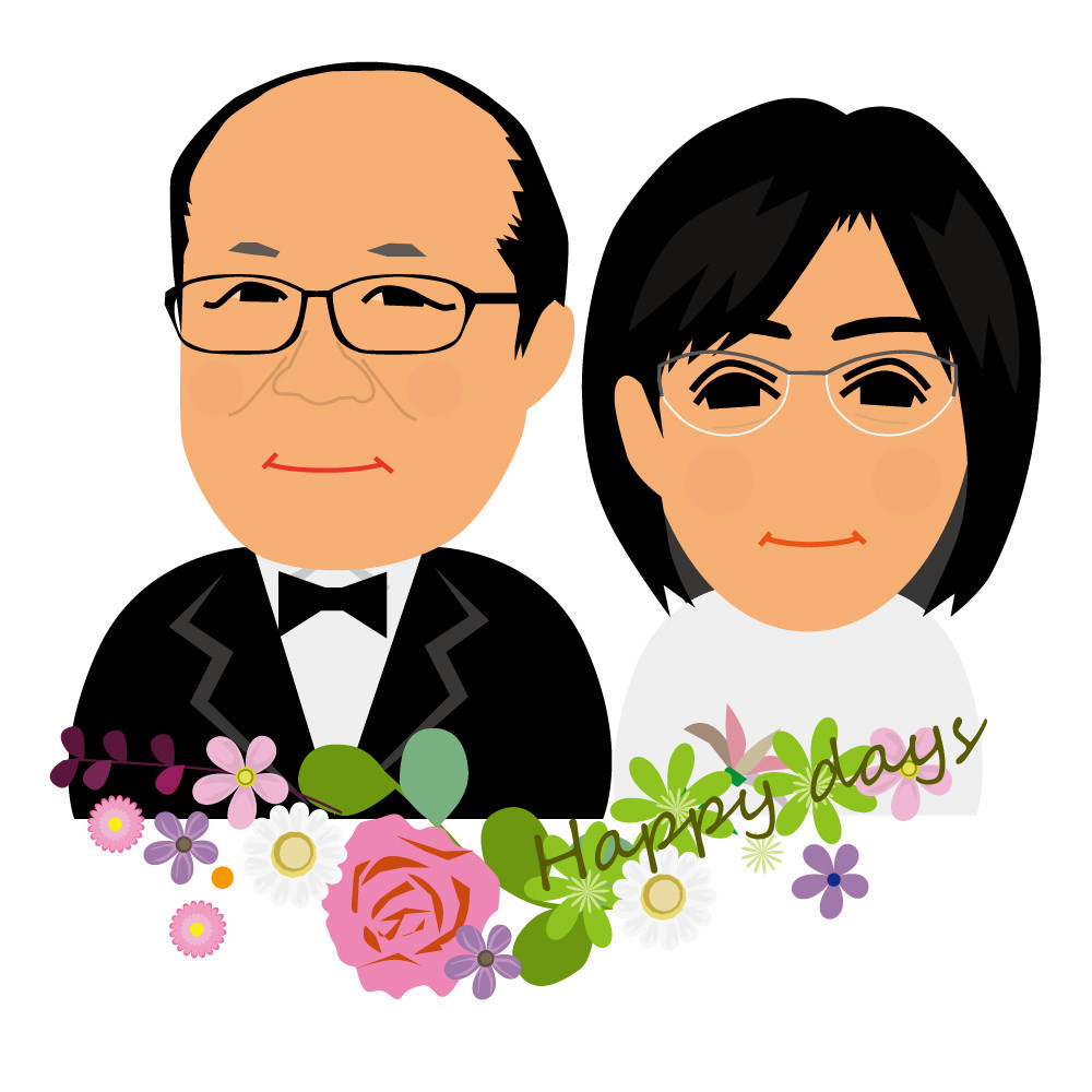 デジタル似顔絵アイコン（2人胸から上）