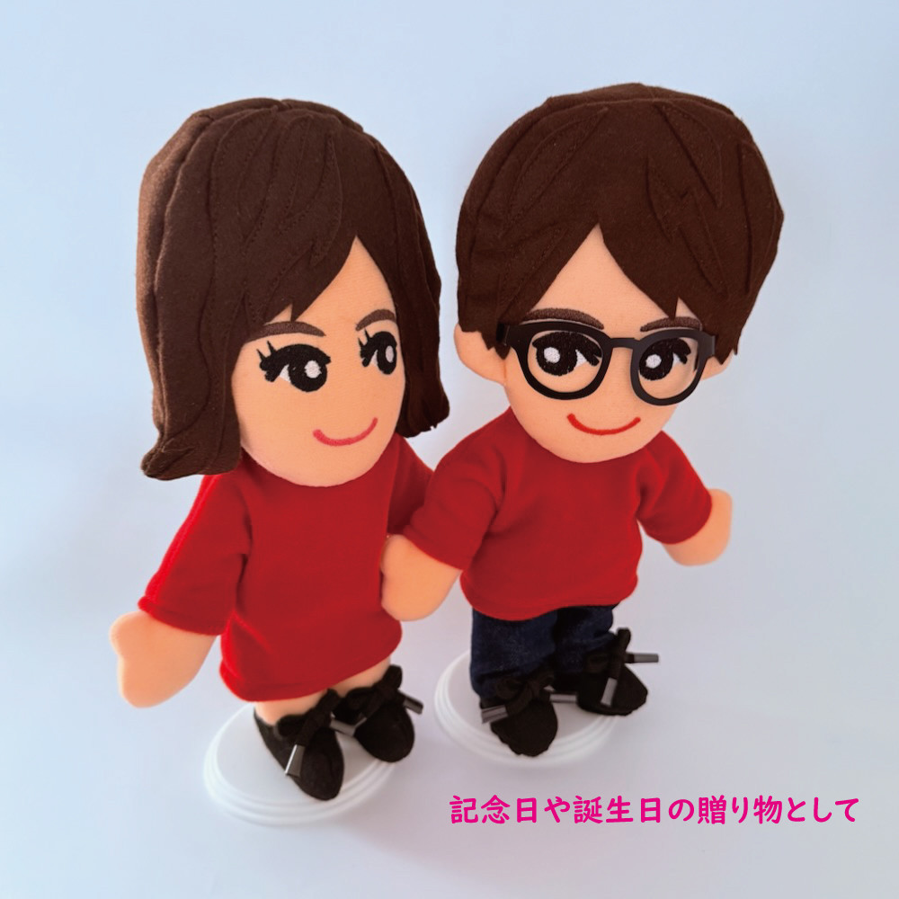 似顔絵人形ペア身長約３０センチ（衣装規定）