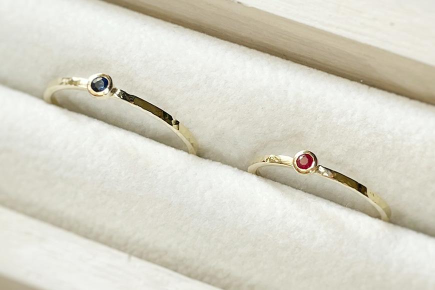 【プレゼント包装付き】誕生石リング（K18）