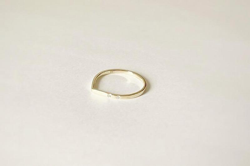 K10 しずく型リング ＊ダイヤ入り＊