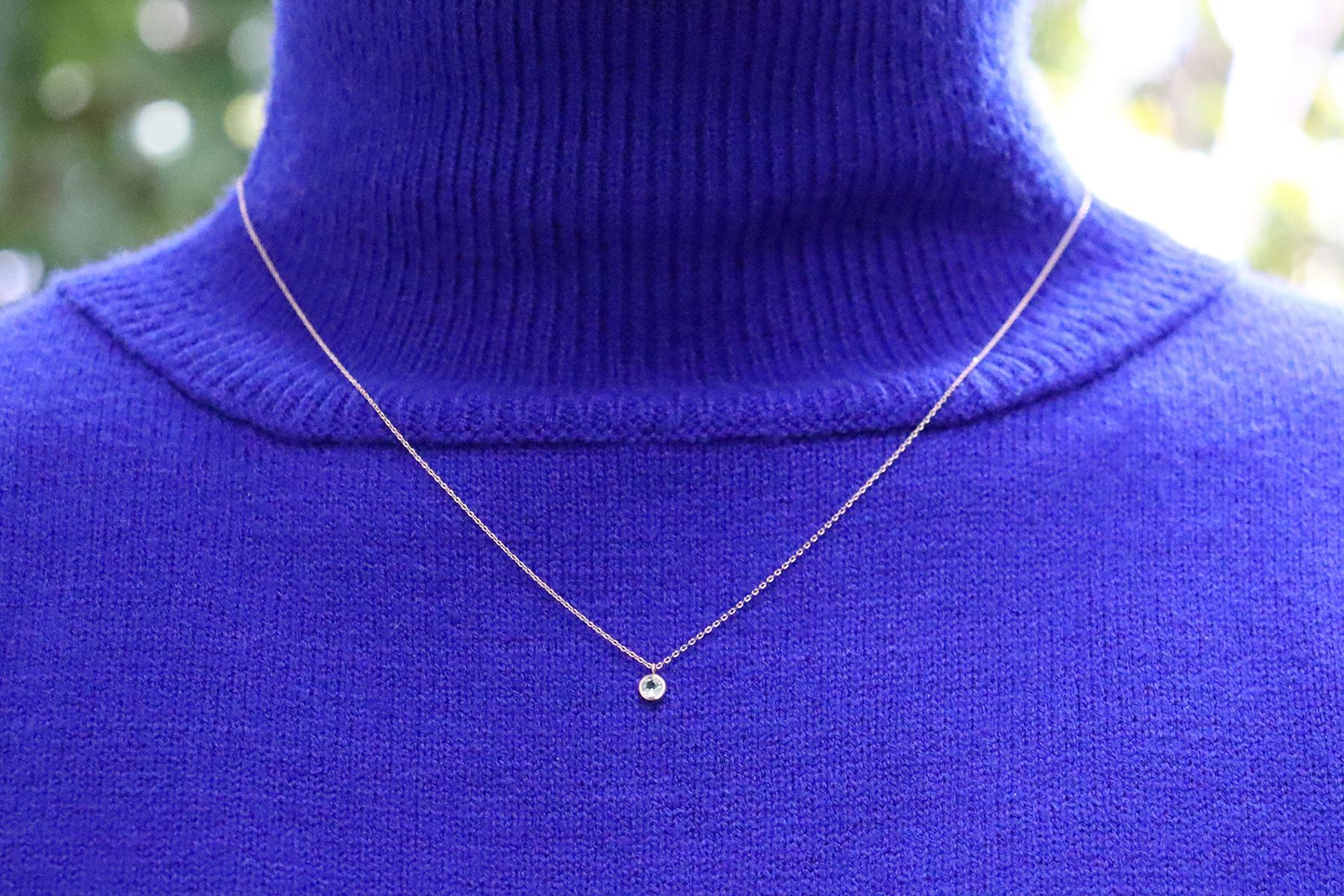 【プレゼント包装付き】誕生石ペンダント（K18 /ハンドメイド）チェーン45cm