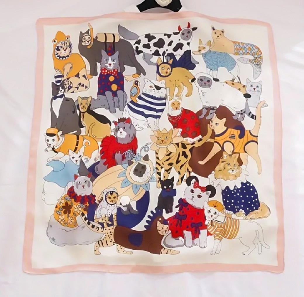 かごバッグ リボン 猫 スカーフ 巾着 インナーバッグ 軽い 夏 浴衣 かばん 大人 可愛い カジュアル カゴバッグ 鞄 ピンク