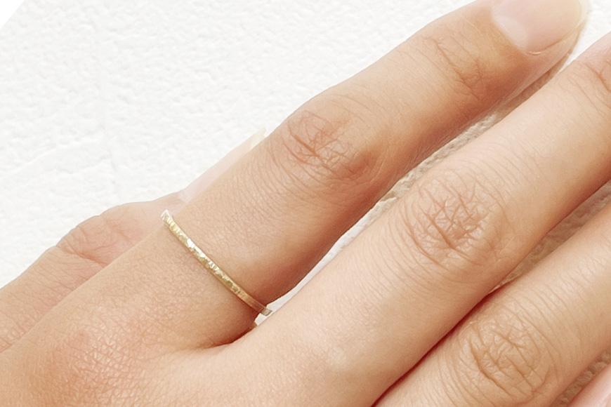 K10 細スジ リング（ハンドメイド）【7号】