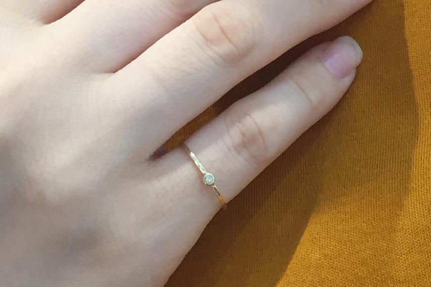 【プレゼント包装付き】誕生石リング（K18）