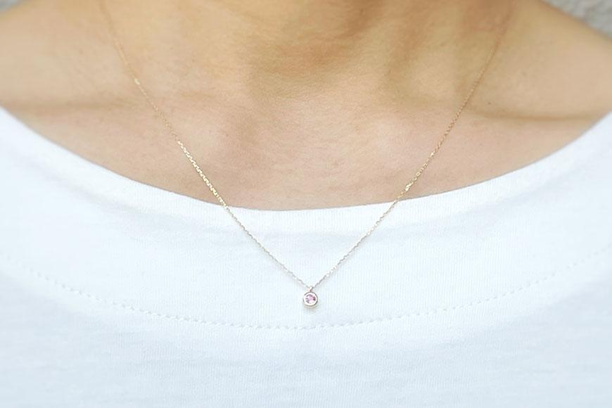 【プレゼント包装付き】誕生石ペンダント（K10）チェーン45cm