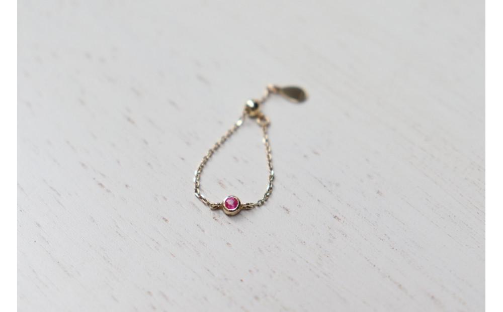 【プレゼント包装付き】K10 誕生石チェーンリング・S