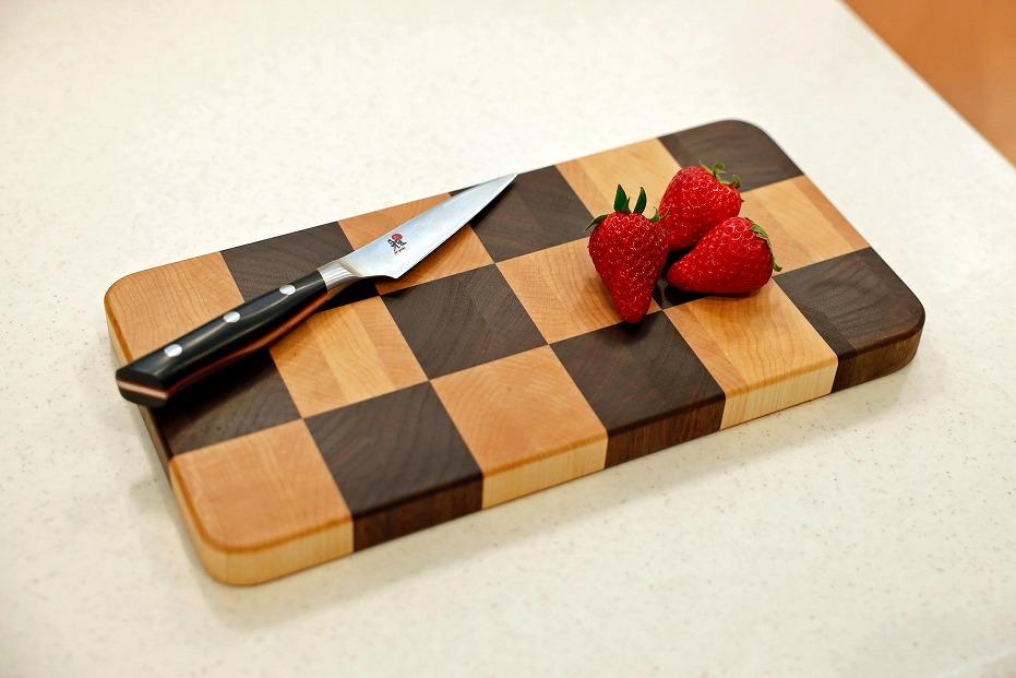 エンドグレインカッティングボード ＜Ichimatsu＞ミニ【削り直し無料】