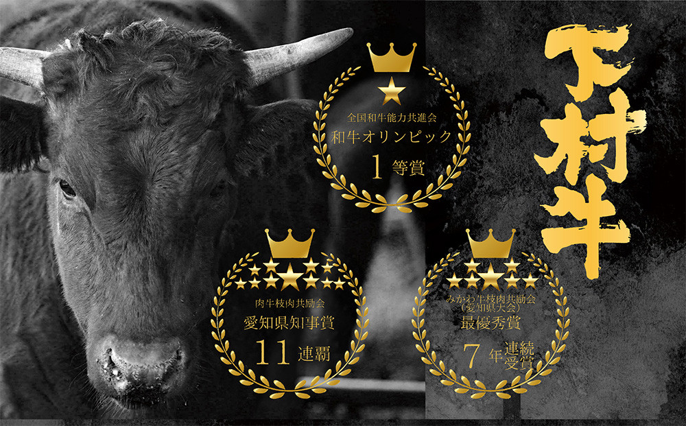 【定番】大府特産A5黒毛和牛下村牛焼肉用特上ロース　500g