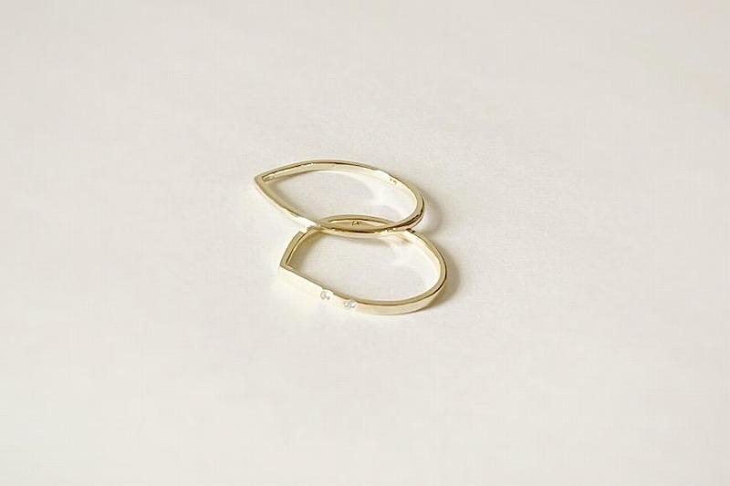 K10 しずく型リング ＊ダイヤ入り＊