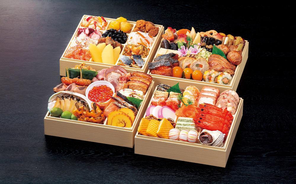 【 玉清屋 】 生おせち 瑞祥 和洋中四段重 57品（3～5人前） 冷蔵発送・12/31到着限定