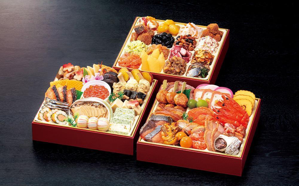 【 玉清屋 】 生おせち 宝華 和洋中三段重 52品（3～5人前） 冷蔵発送・12/31到着限定