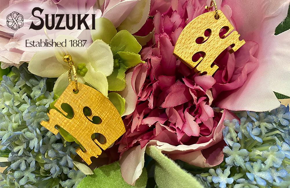 バイオリンの駒で作ったピアス