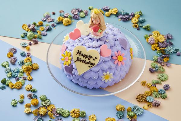 【Le Lis】プリンセスドール（パープル）♪とびっきり可愛い芸術デコレーションケーキ5号（4～6名様分）！もちろん美味しさにも自信！【冷凍でお届け・冷蔵解凍】