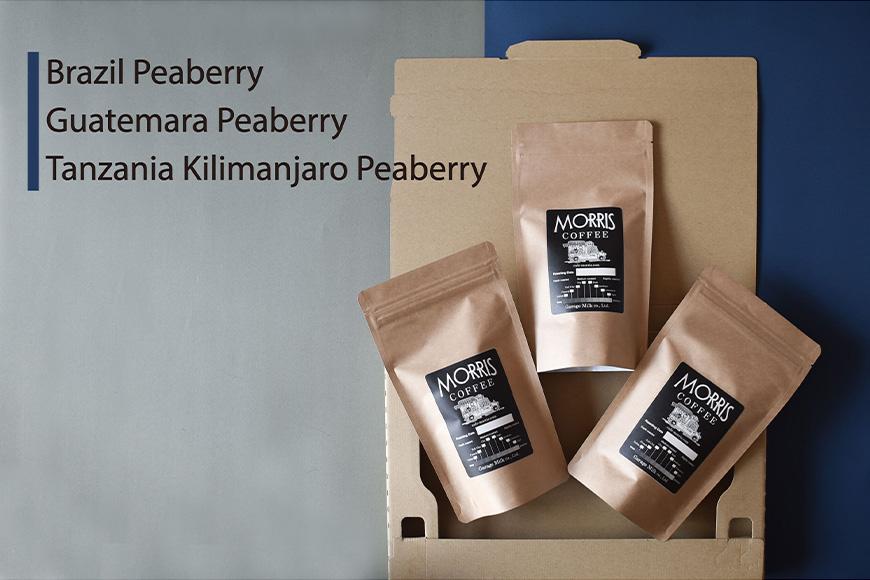粉・中細挽き（コーヒーメーカー）希少！ピーベリーコーヒー3種マスターおすすめ飲み比べ＜カフェモーリス厳選＞