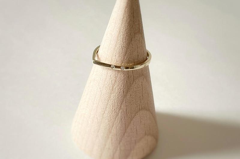 K10 しずく型リング ＊ダイヤ入り＊