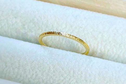 K18 細スジ リング（ハンドメイド）【リングサイズ：11号】