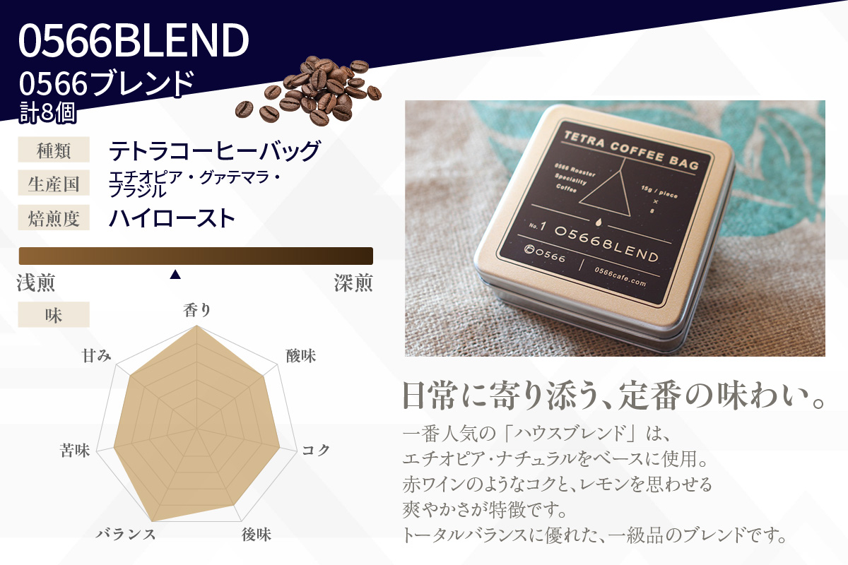 [№40-3242]テトラコーヒーバッグ・ダブルセット　「0566ブレンド」＋「ハニーブレンド」