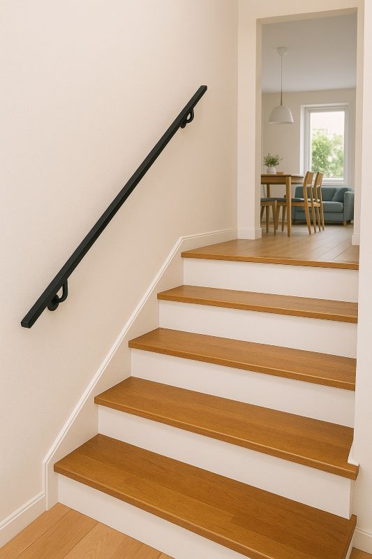 アイアン手摺（ブラック、幅500～990mm、10mm単位でオーダー可能！）（2144） ブラック