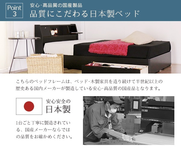 【組立サービス無(玄関渡し)】A333　ダブルサイズベッド　国産ボンネルコイルマットレス(10816B)付(白・木目無し）　#01（1883）