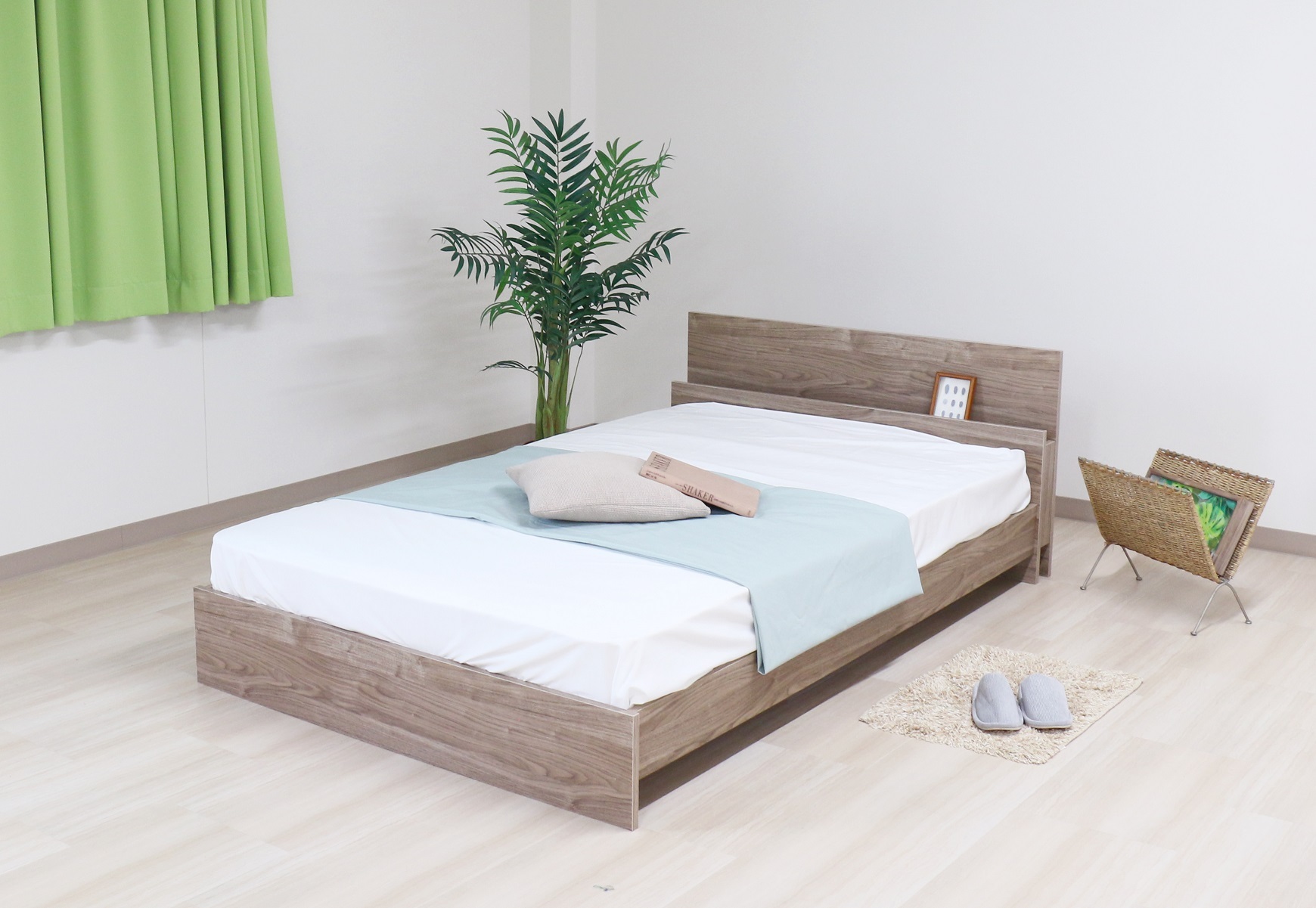 【組立サービス無(玄関渡し)】585　ダブルサイズベッド　国産ボンネルコイルマットレス(10816B)付(ヴィンテージナチュラル）　#90（1959）