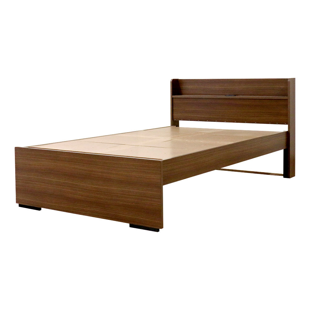 【組立サービス無(玄関渡し)】554V　ダブルサイズベッド　国産ボンネルコイルマットレス(10816B)付(ウォルナット)　#87（1986）