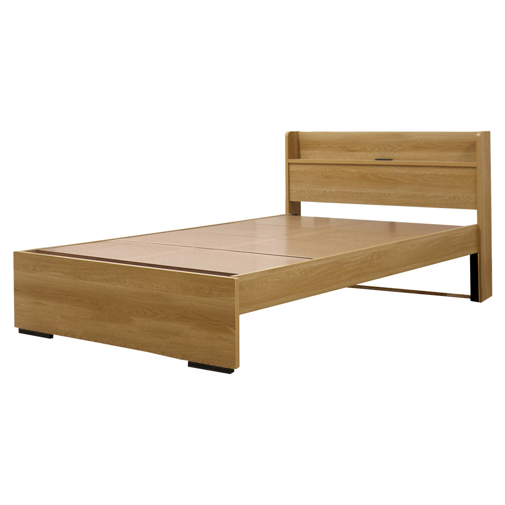 【組立サービス無(玄関渡し)】554V　シングルサイズベッド　国産ポケットコイルマットレス(108618)付(ナチュラル）　#85（1988）