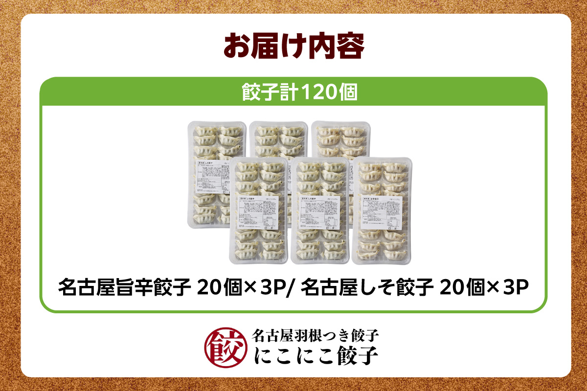 にこにこ餃子の名古屋餃子2種セット（120個入）（2344）