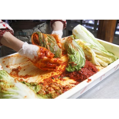 自家製手作り　白菜キムチ　【カット済】　400g×2パック【配送不可地域：離島】