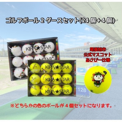 あさぴーロゴ入り  キャスコ キラスターゴルフボール(ホワイト・イエロー) 2ダース+4個