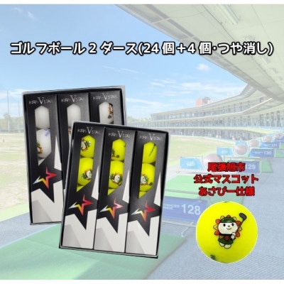 あさぴーロゴ入り  キャスコ キラスターV ゴルフボール(ホワイト・イエロー) 2ダース+4個