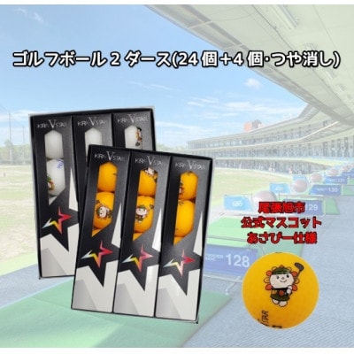 あさぴーロゴ入り  キャスコ キラスターV ゴルフボール(ホワイト・オレンジ) 2ダース+4個