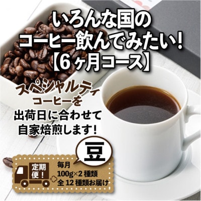 【毎月定期便】いろんな国のコーヒー飲んでみたい!「6ヶ月コース(豆)」全6回