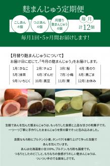 麩まんじゅう定期便（5か月間）こしあん・つぶあん・月替りセット